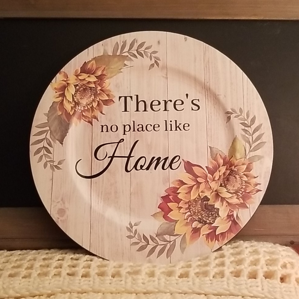 13" Sunflower Charger Plate with Saying